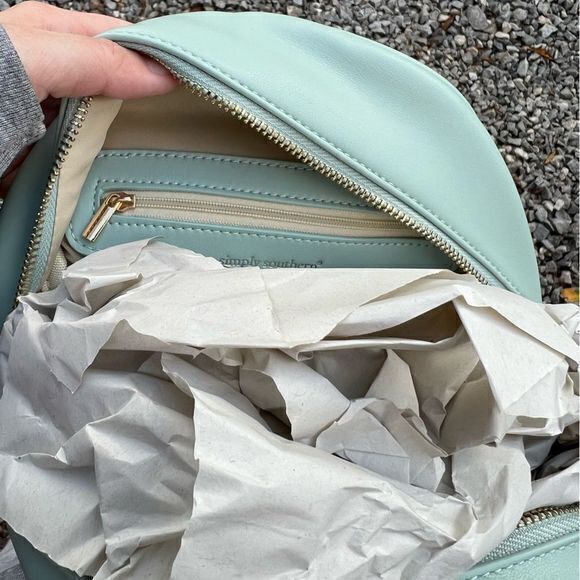 Simply Southern Quilted Mint Backpack - Picture 7 of 8